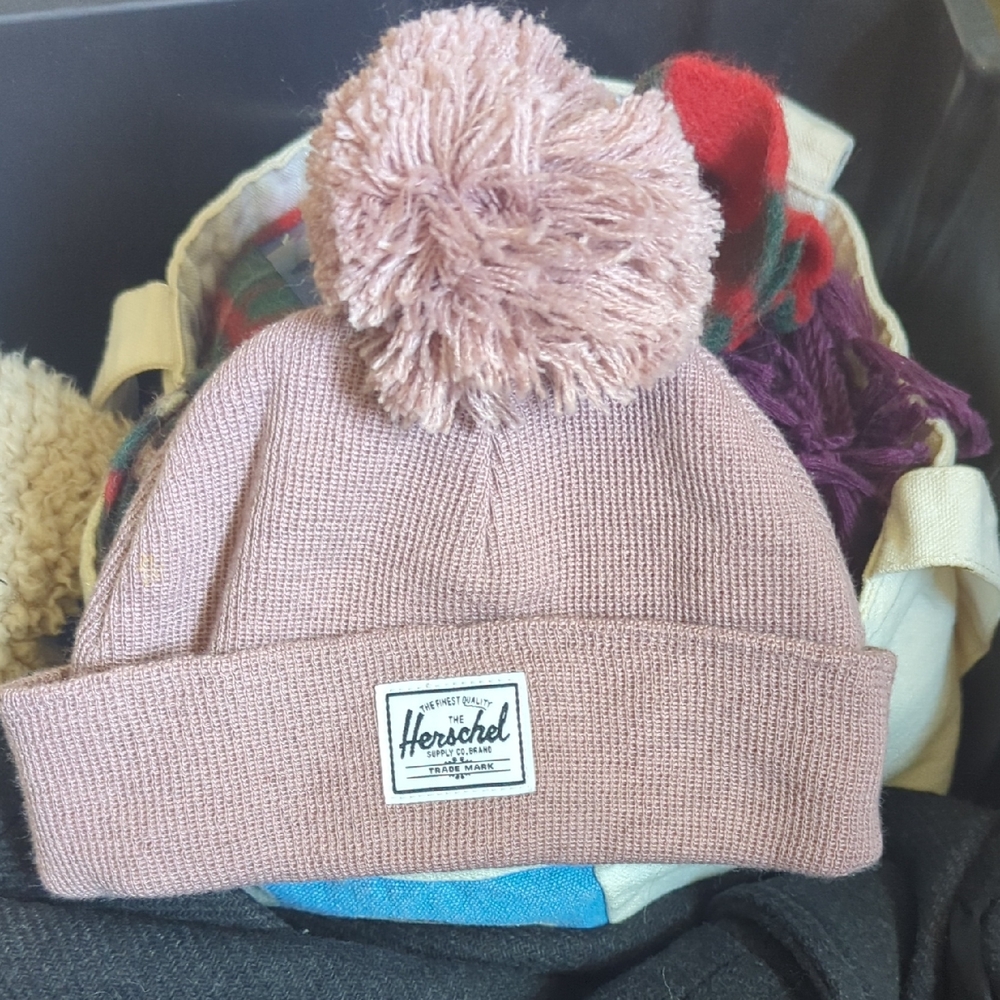Herschel Supply Company Pink Knit Pom-Pom Hat
